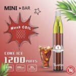 YUOTO MINI BAR DISPOSABLE VAPE KIT 1200 PUFFS COKE ICE