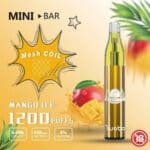 YUOTO MINI BAR DISPOSABLE VAPE KIT 1200 PUFFS MANGO ICE