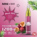 YUOTO MINI BAR DISPOSABLE VAPE KIT 1200 PUFFS PASSION FRUIT