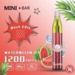 YUOTO MINI BAR DISPOSABLE VAPE KIT 1200 PUFFS WATERMELON ICE