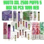 YUOTO XXL 2500 PUFFS 5BOX 50PODS BUNDLE OFFERs