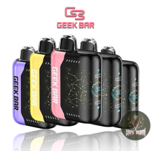 GEEK BAR Pulse X 25000 disposable vape devices in various colors with LED light patterns